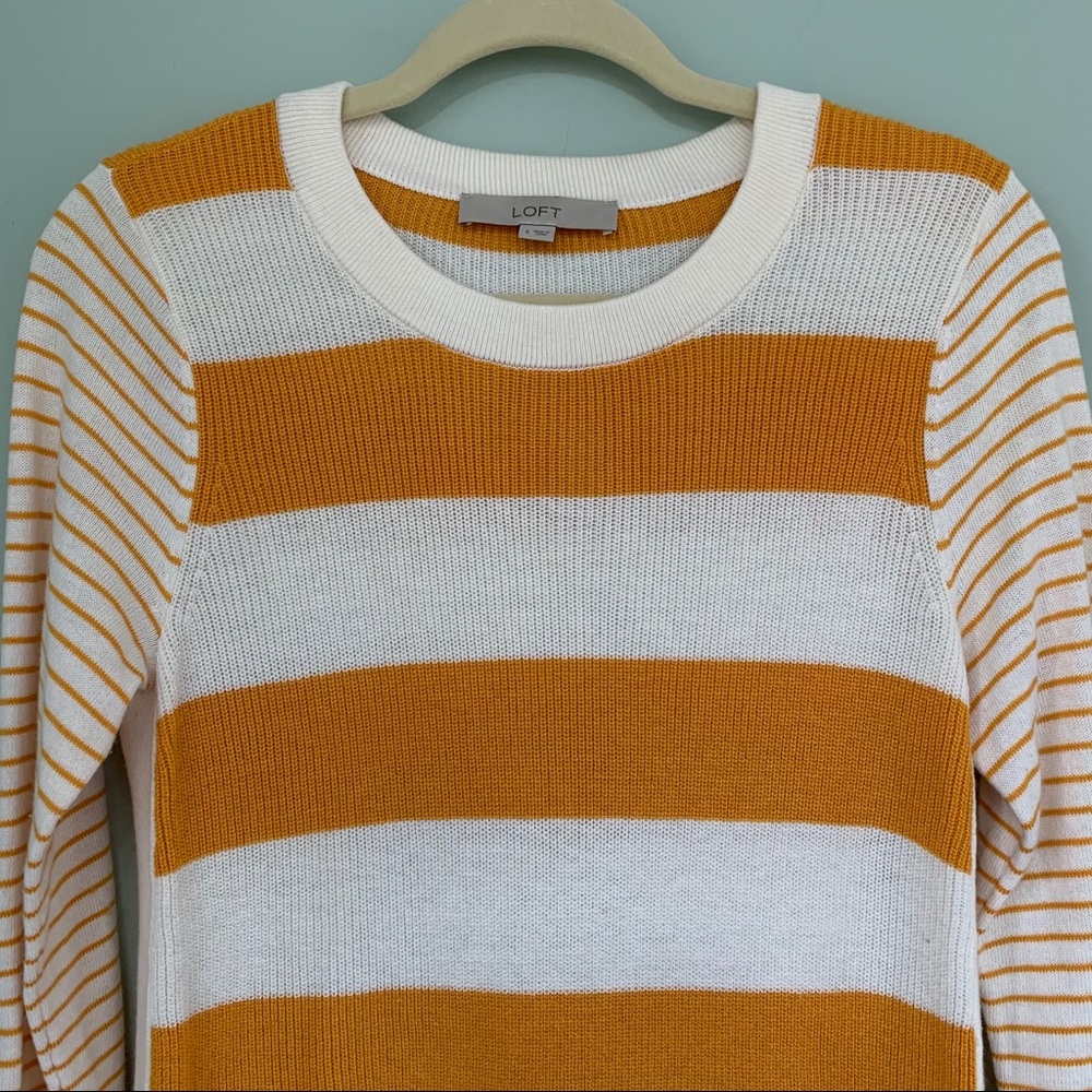 Ann Taylor LOFT Striped Crewneck Knit Sweater Sz S - Picture 3 of 10